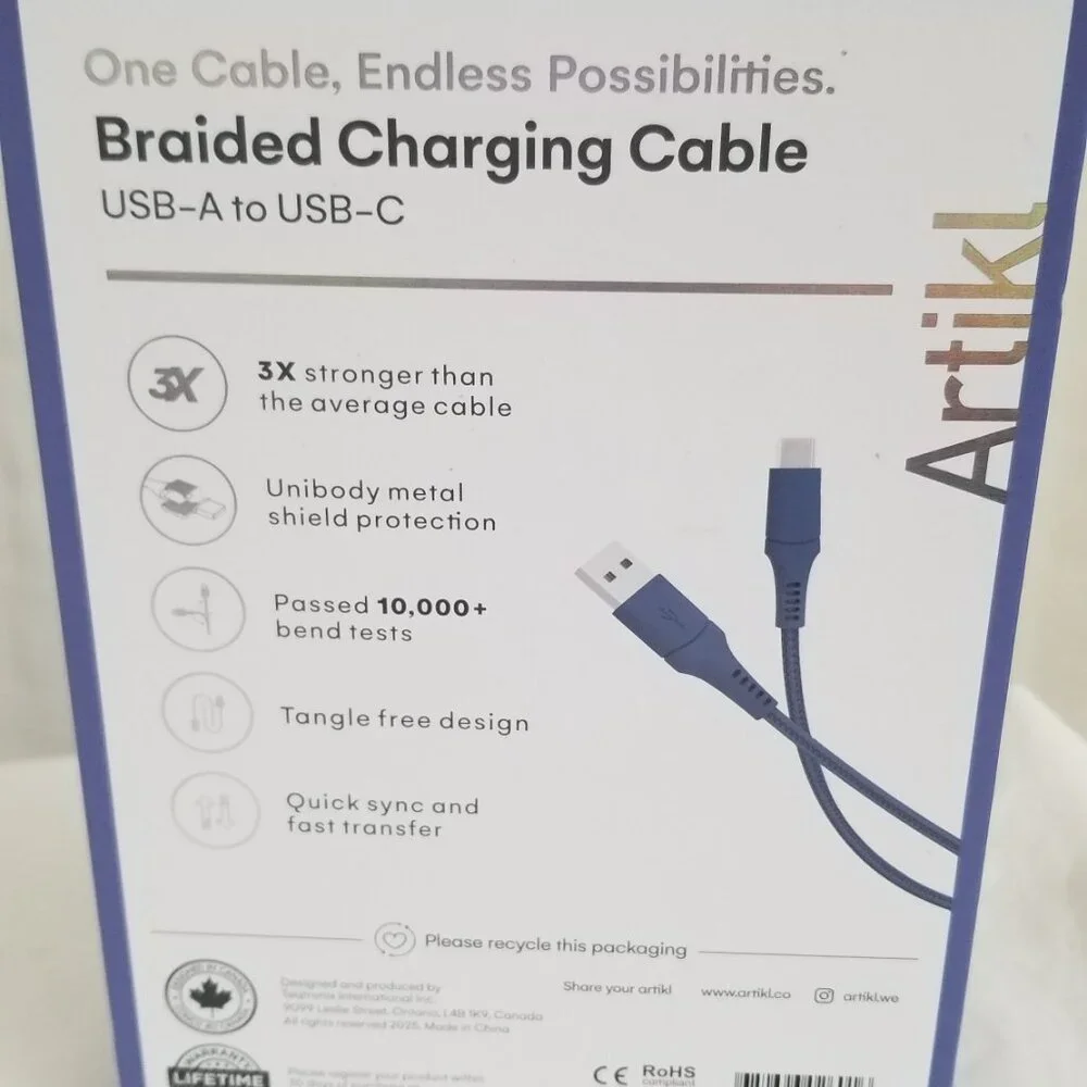 Artikl Charge & Sync Braided Charging Cable 6f USB-A to UBC-C 3X Faster Charging